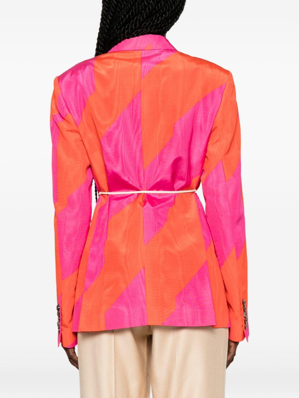 Double-Breasted Moiré Blazer BARRYSTABIS3073 304 FUCHSIA DRIES VAN NOTEN