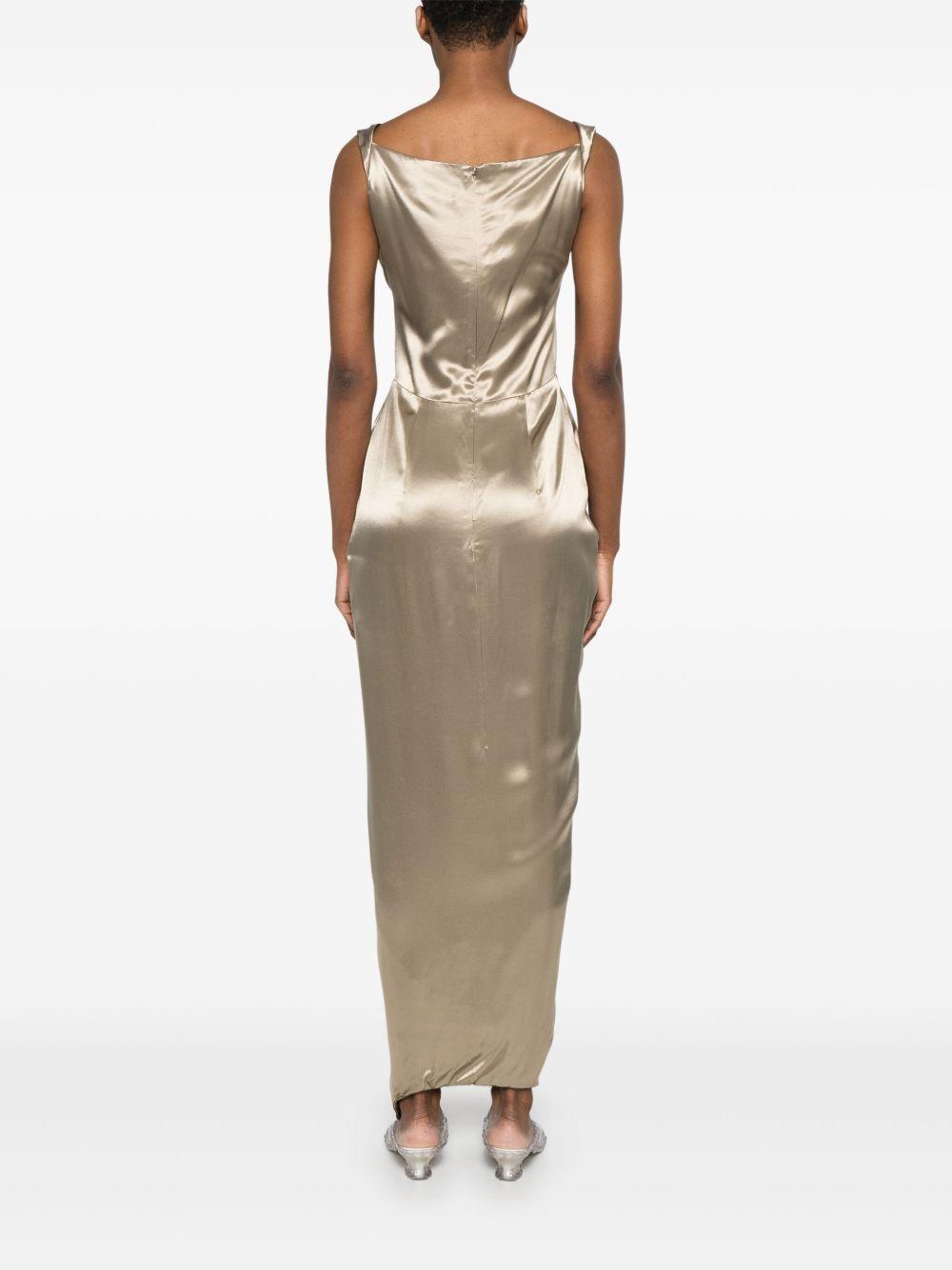 Panther maxi dress 1101035BW0128 R401 GOLD VIVIENNE WESTWOOD