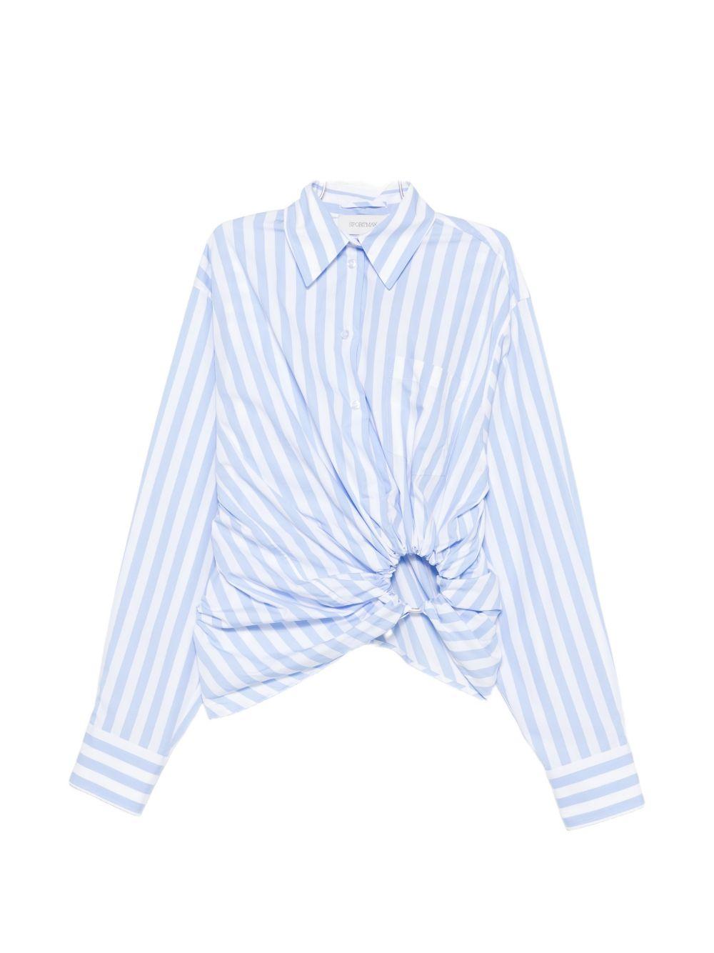 Camicia In Popeline Rigato SPXPALMIZI 003 BIANCO CELESTE SPORTMAX