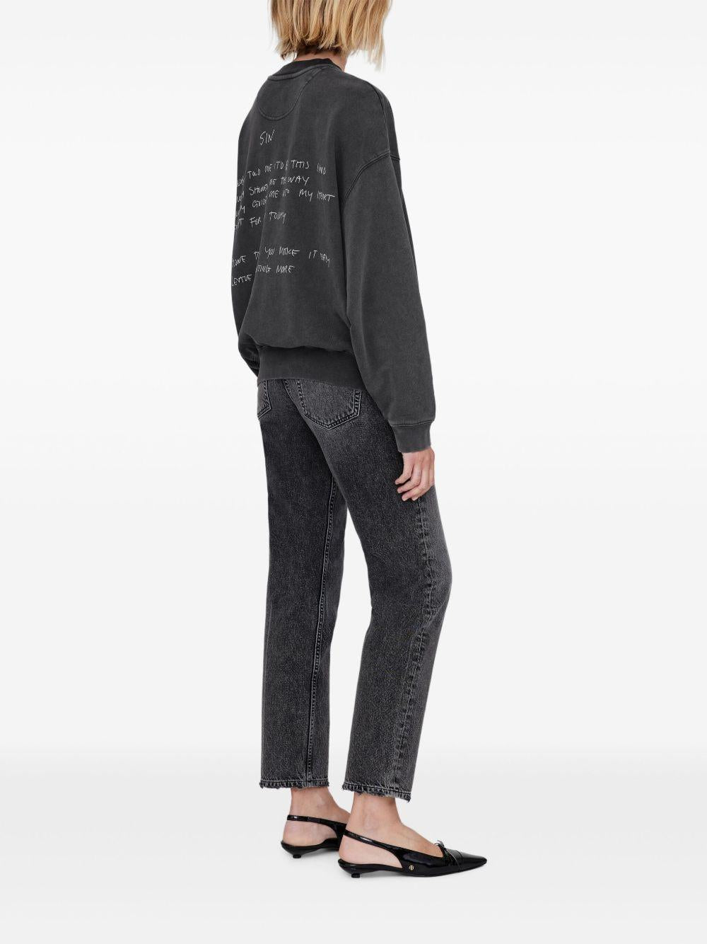 Jaci Sweatshirt Lyrics - Washed Black A0810904 WBL1 WASHED BLACK ANINE BING