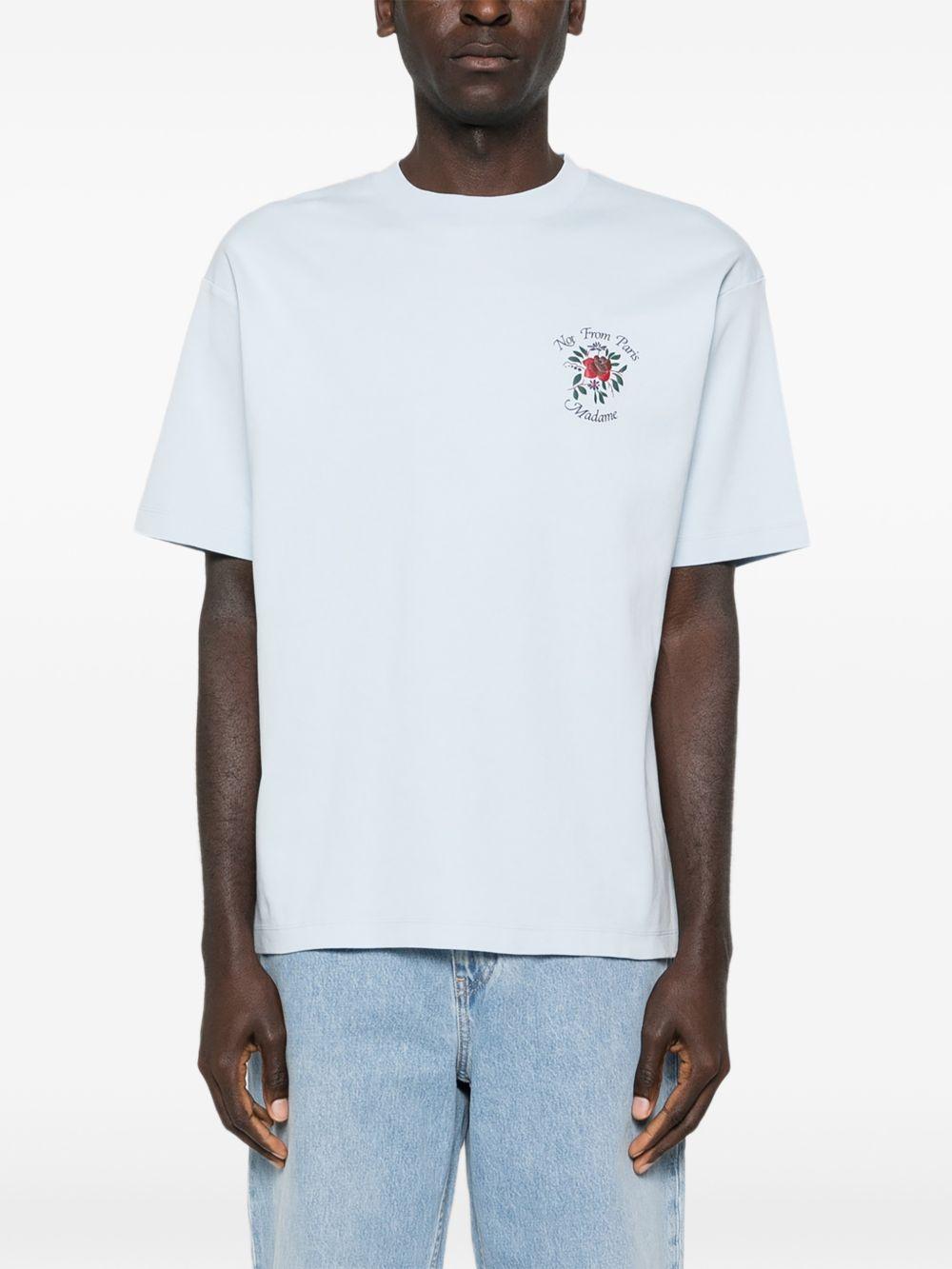 Le T-Shirt Slogan Rose JTS210CO002 LIGHT BLUE DROLE DE MONSIEUR