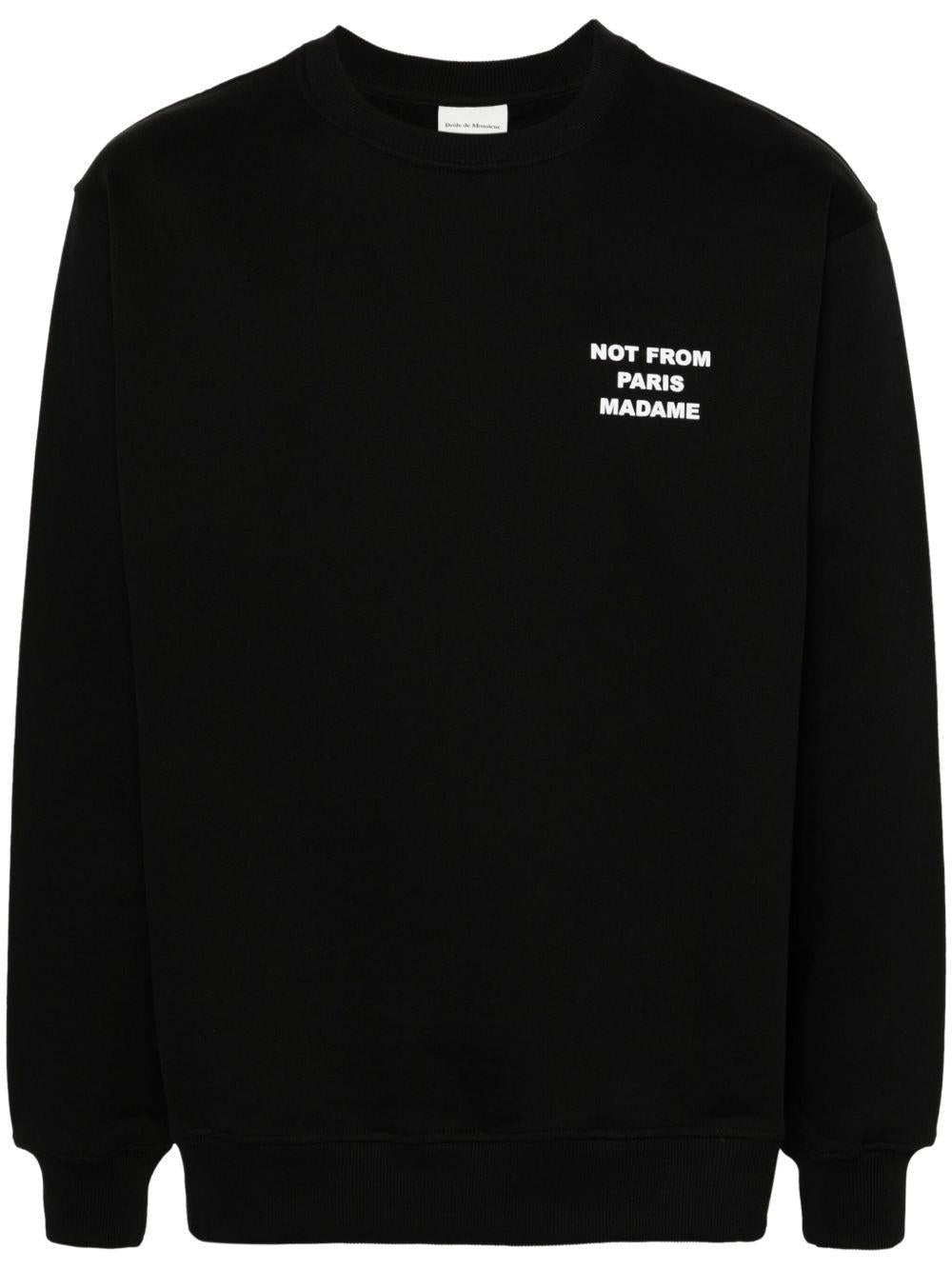 Le Sweatshirt Slogan PERMSW149CO127 BLACK DROLE DE MONSIEUR