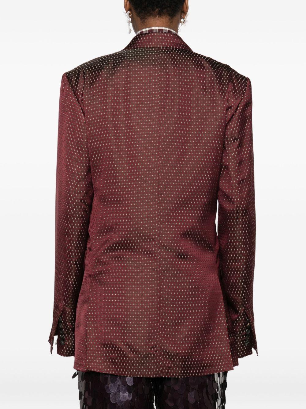 Oversized Jacquard Blazer BAFYA2350 358 BUDGUNDY DRIES VAN NOTEN