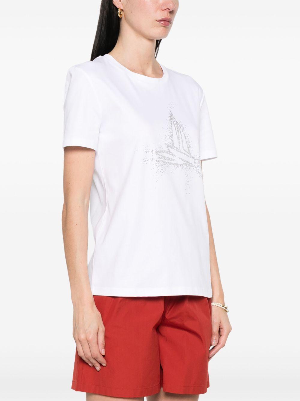T-shirt Laghi LAGHIMM13098 005 BIANCO RICAMO MAX MARA STUDIO