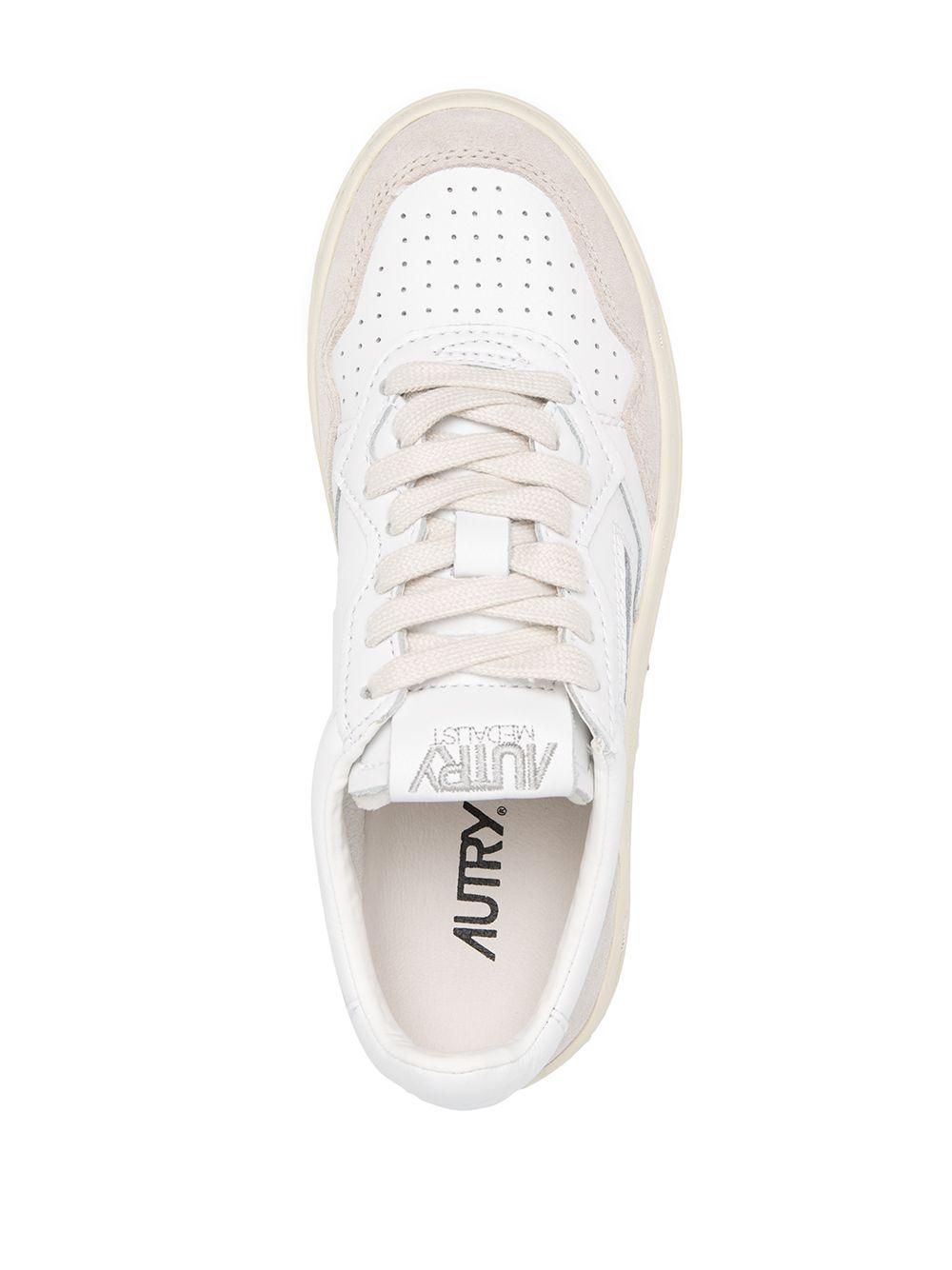 Sneakers Medalist Low in Pelle Bianca e Suede Beige AULWLS33 WHITE AUTRY