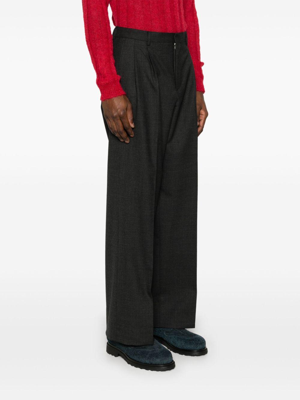 Wide Pleated Trouser - Antracite 41602 820 ANTRACITE SUNFLOWER