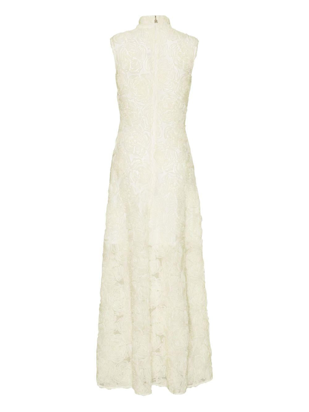 Flower Mesh Maxi Dress 114683857 857 EGRET ROTATE