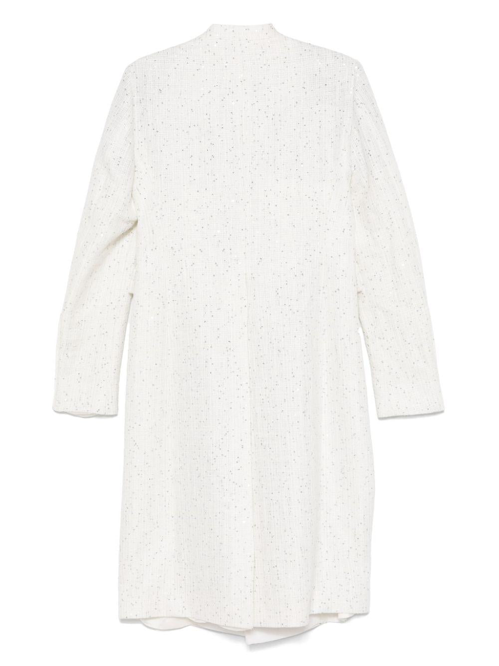 Giacca N°2SR Intrecciato Paillettes Bianco SS25N2SR INTRECCIATO PAILETTES BIANCO SAPIO