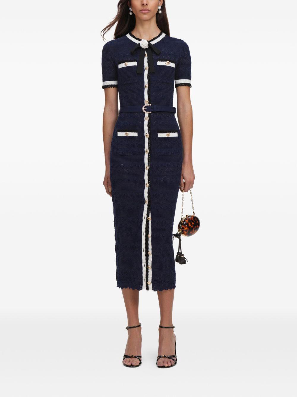 Abito midi blu navy PF26072MAN NAVY SELF-PORTRAIT