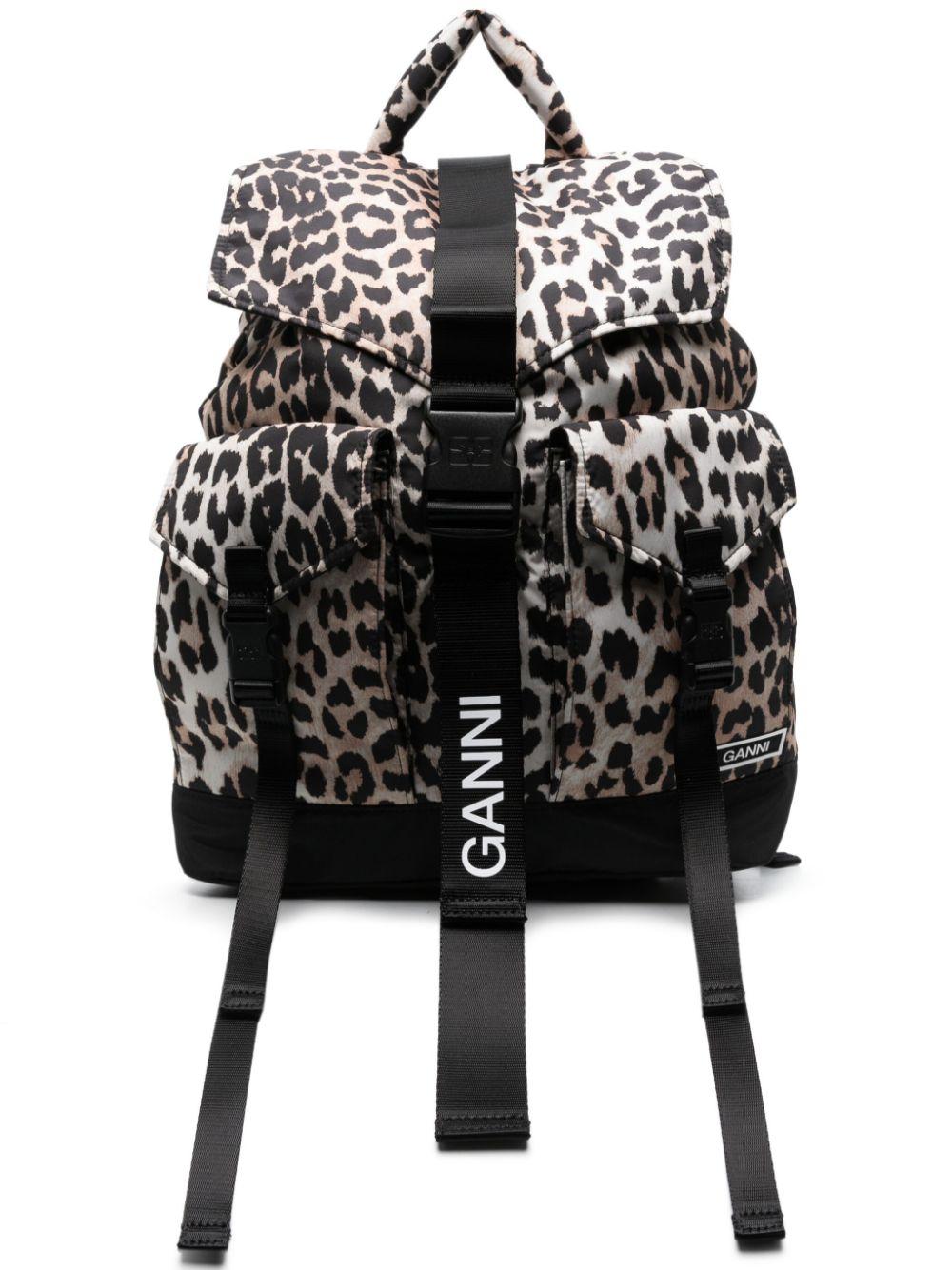 Leopard Tech Backpack A4757L 943 LEOPARD GANNI