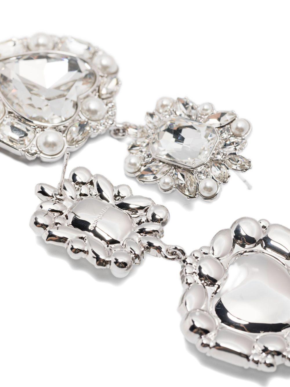 Orecchini Pendenti Cuore con Cristalli e Perle<BR/> PF25600ESL SILVER SELF-PORTRAIT