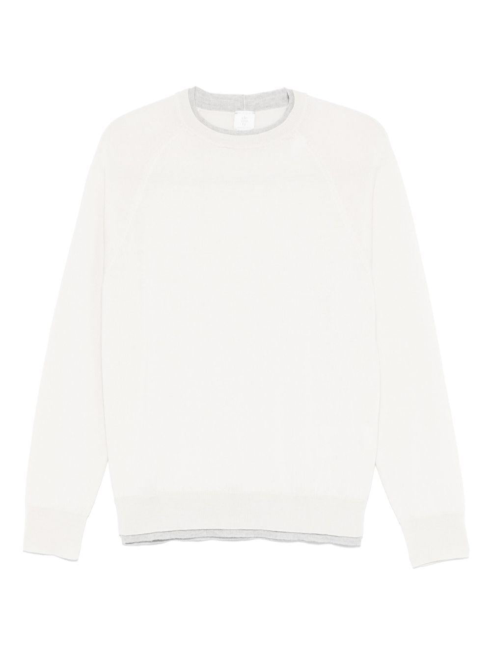 Maglione in lana L76MAGL79MAG0L029 0213 BEIGE GRIGIO CHIARO ELEVENTY