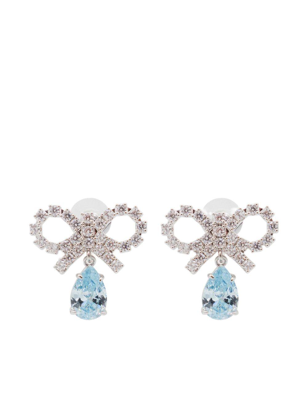 Orecchini a goccia azzurra con micro fiocco<BR/> PF25619EBL BLUE SELF-PORTRAIT