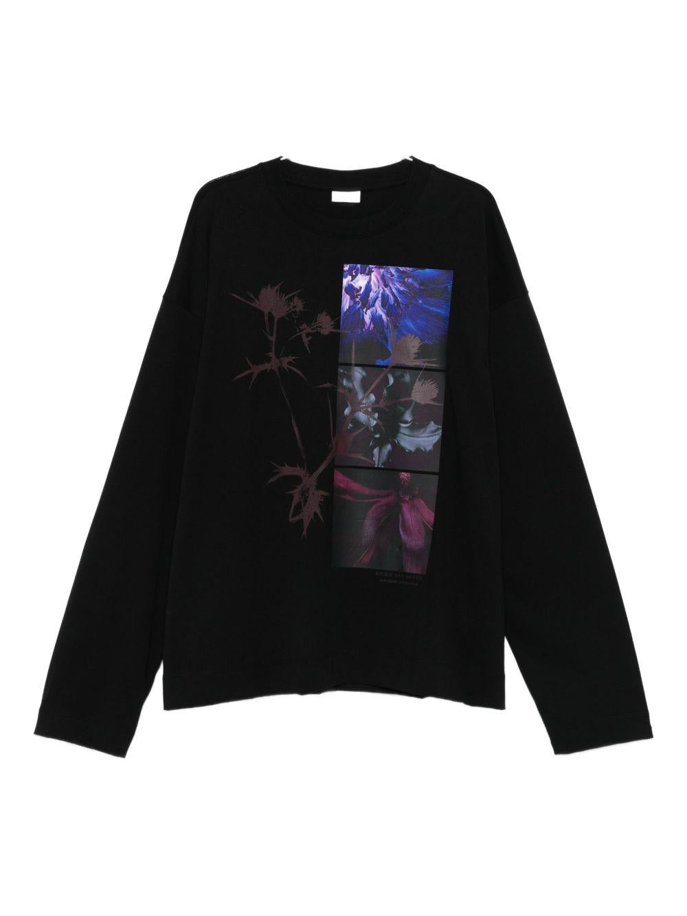 Printed cotton-jersey T-shirt HEGLANDPR2603 900 BLACK DRIES VAN NOTEN