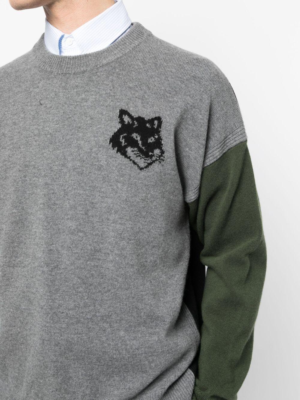 LM00809KT1063 H152 GREY MELANGE BLACK MAISON KITSUNE