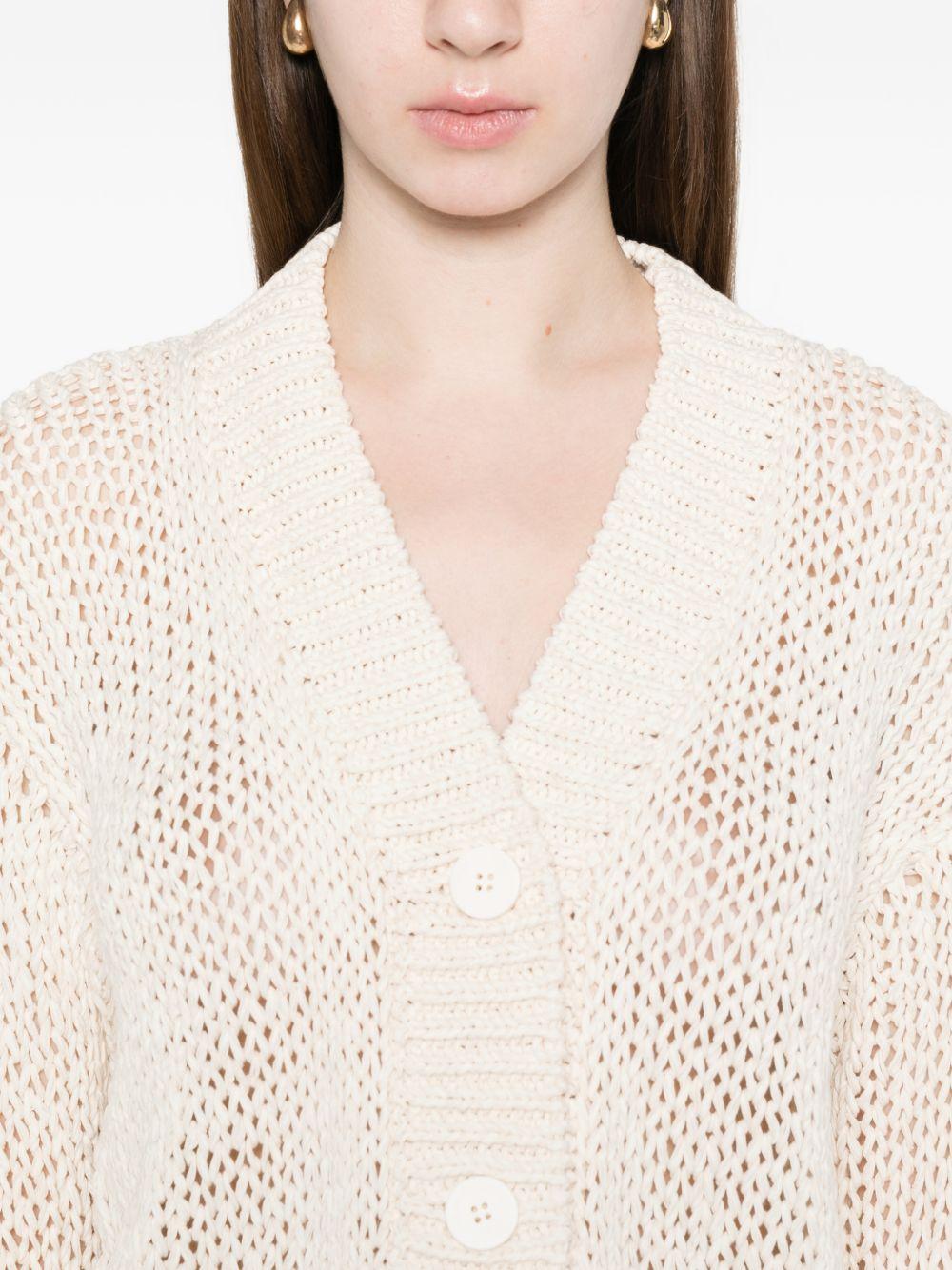 Cardigan boxy 261FXA41010 02 ECRU ROBERTO COLLINA
