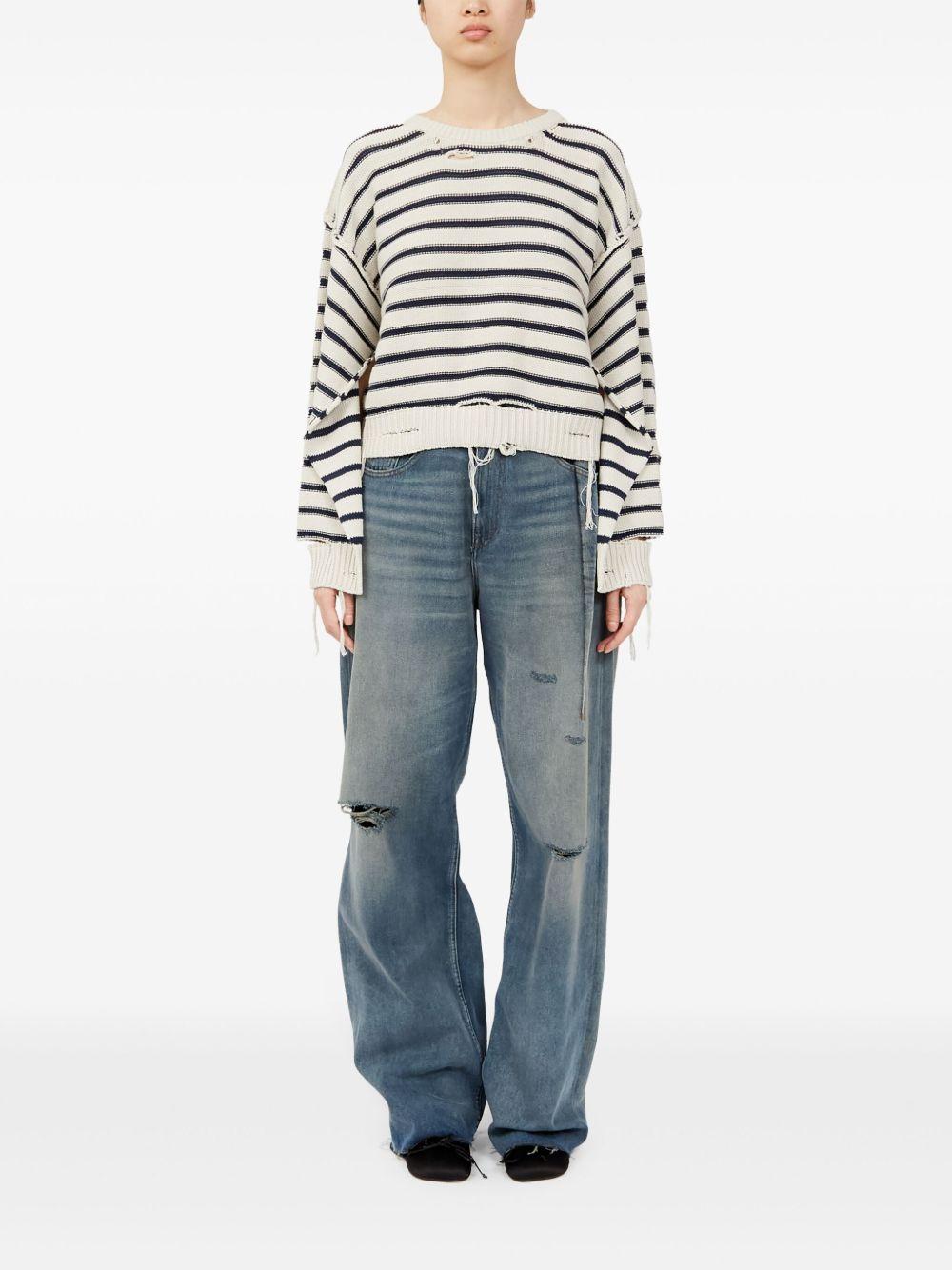 Maglione girocollo a righe S52HL0042M13080 962 MM6 MAISON MARGIELA