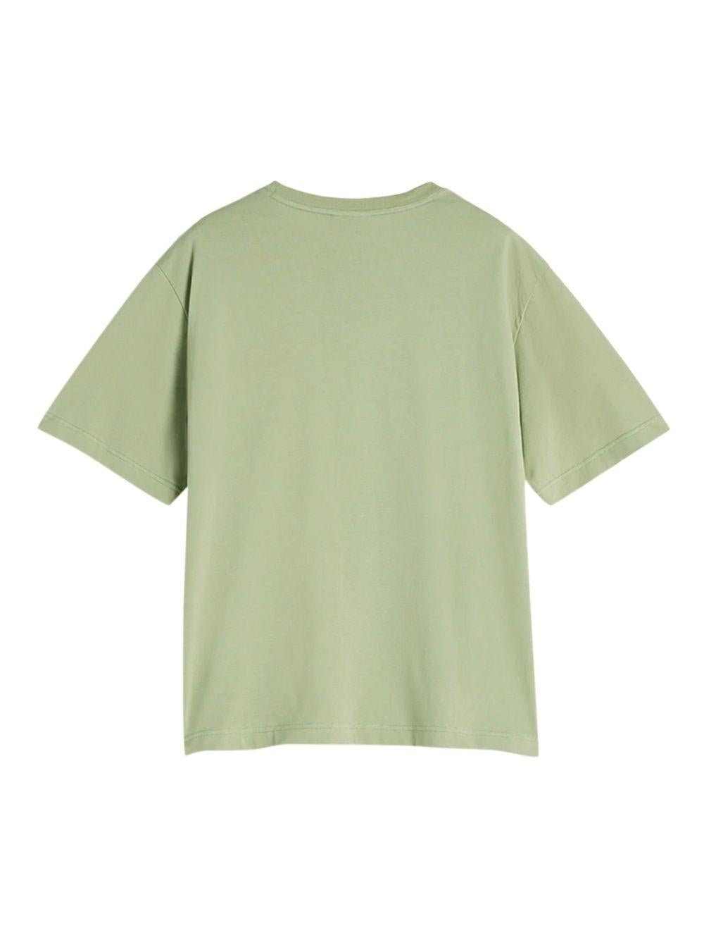 Profile Fox-Embossed T-Shirt<BR/> OM00116KJ7016 0077 TURF GREEN MAISON KITSUNE