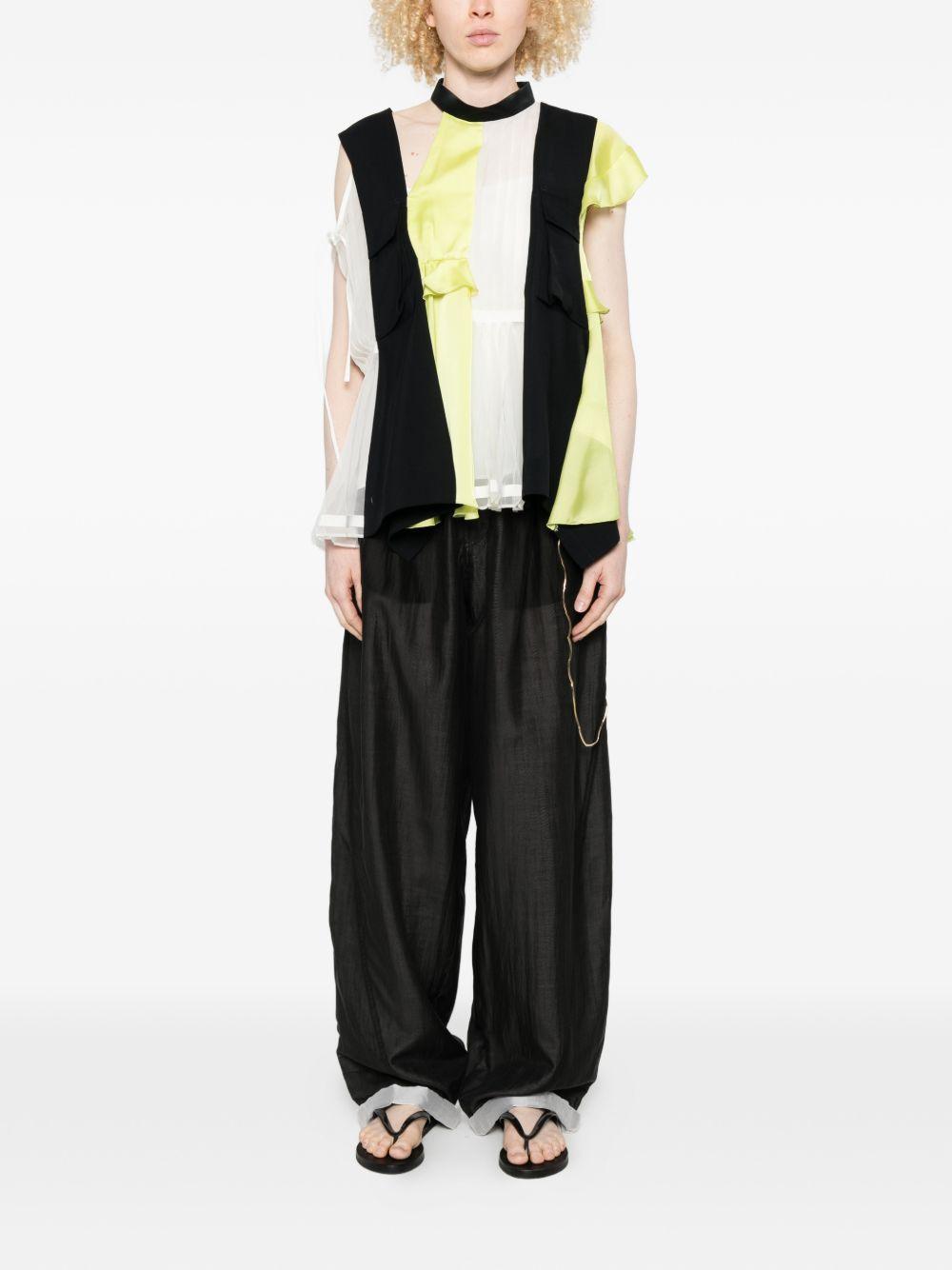 Paneled Blouse 2608517 224 NAVY YELLOW SACAI