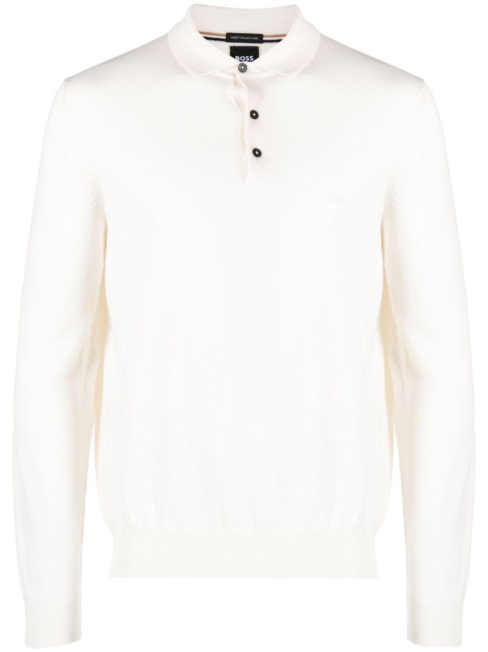 Maglione stile polo 50476357 131 OPEN WHITE BOSS