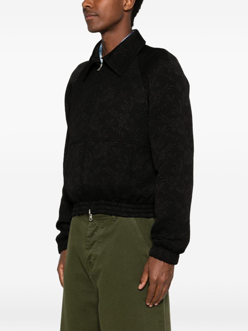 Reversible floral-jacquard woven jacket VINNYSREV3265 900 BLACK DRIES VAN NOTEN