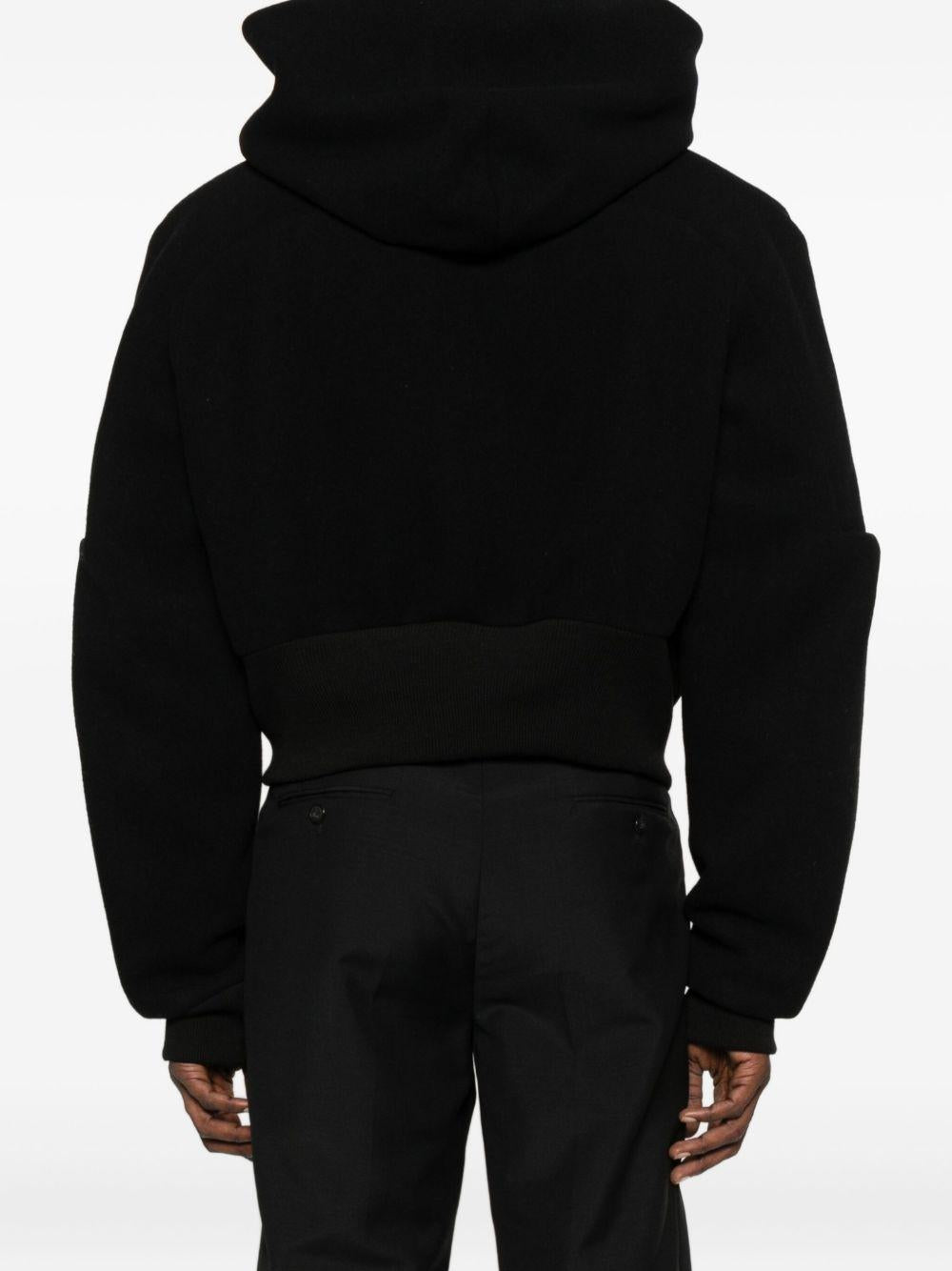 Concordians Cropped Hooded Flight RU02E1761WSF 09 BLACK RICK OWENS