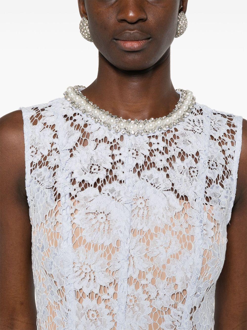 Fine-lace midi dress SS25158MBL BLUE SELF-PORTRAIT