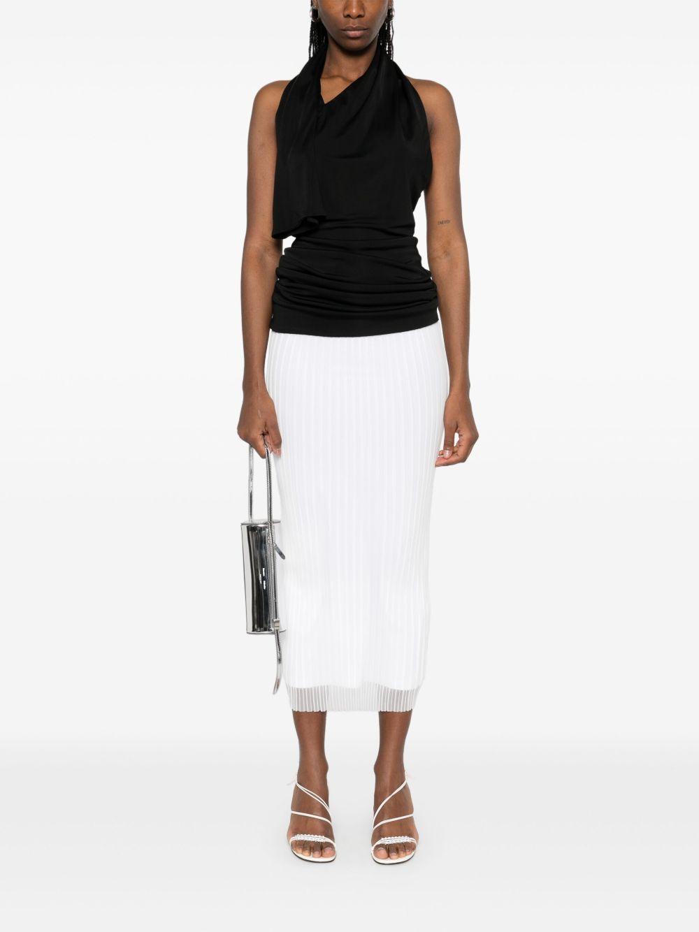 Gonna midi in maglia a coste<BR/> ALBUM1234MM12166 001 BIANCO OTTICO SPORTMAX