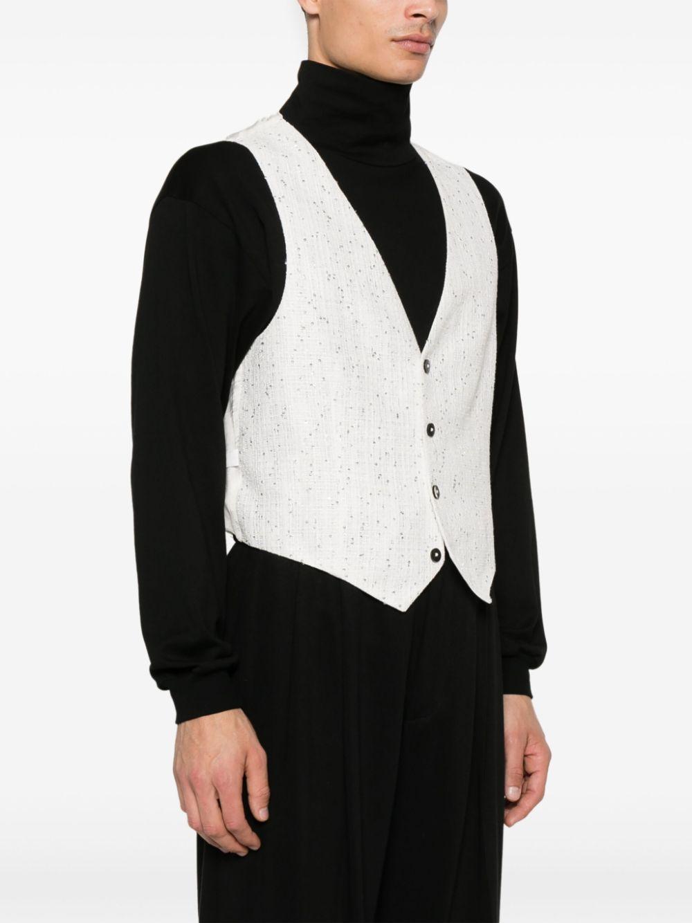 Gilet N°12 Intrecciato Paillettes Bianco SS25N12A INTRECCIATO PAILETTES BIANCO SAPIO