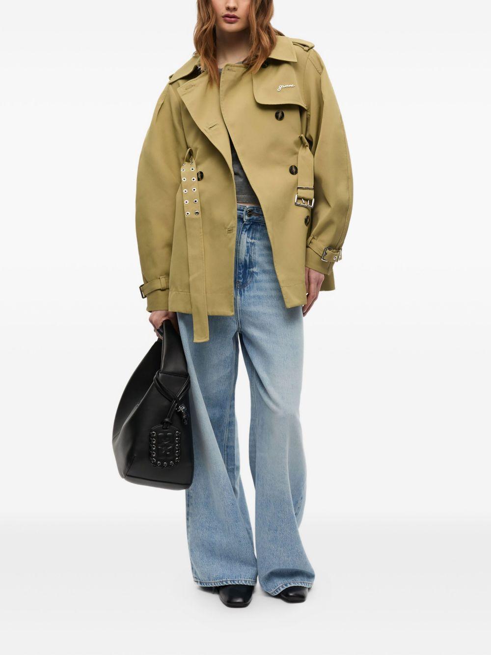 Beige Heavy Twill Midi Trench Coat W0396 028 BOA GANNI