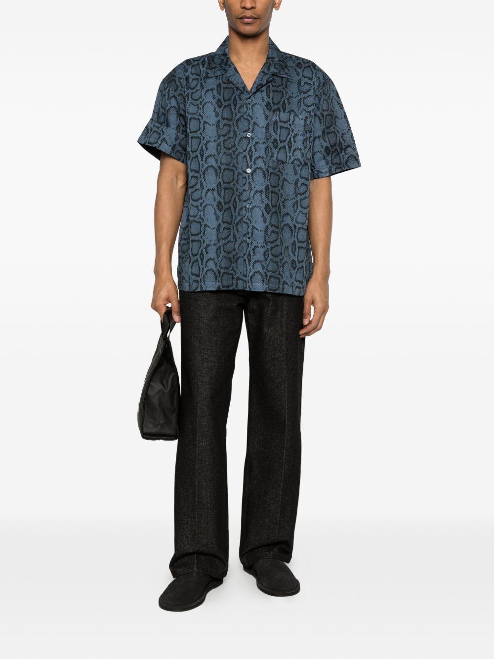 Snake Camo Shirt Cotton Twill I036275 3QBGD VELVET BLUE CARHARTT WIP