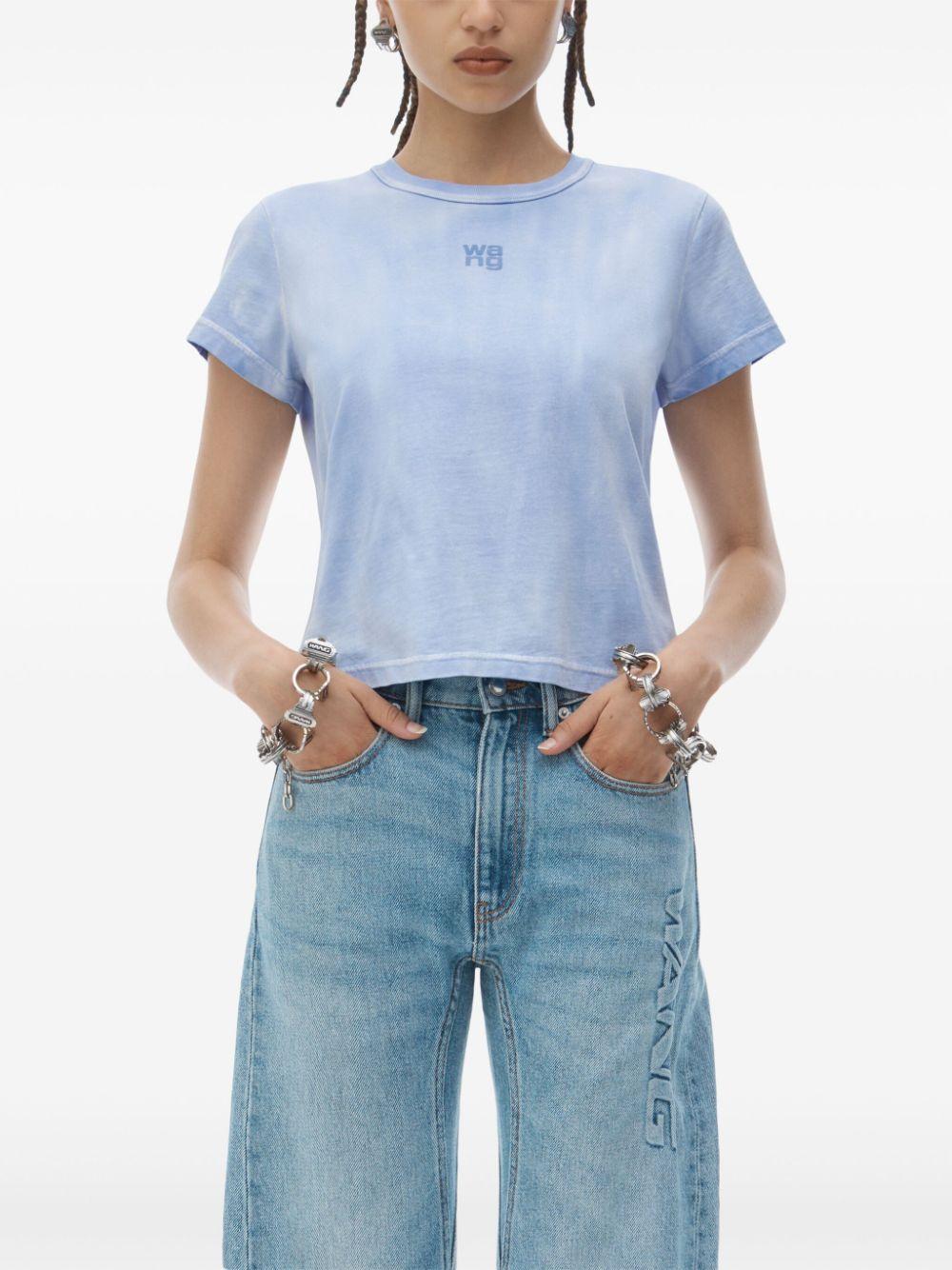 Puff logo shrunken tee 4CC3241521 450B WASHED PALE BLUE ALEXANDER WANG