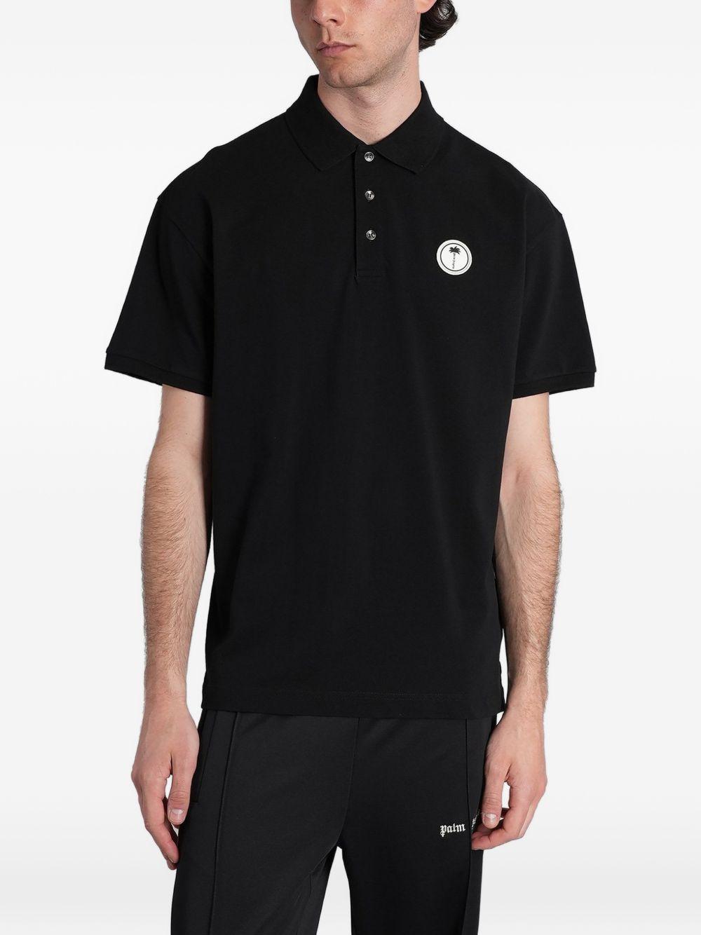 Tree Logo Polo PMGB012S26FAB001 1003 BLACK OFF WHITE PALM ANGELS