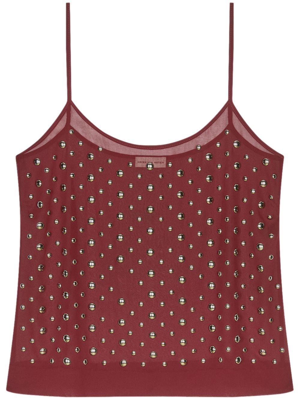 Tank top decorato<BR/><BR/> 2510107401030 359 BORDEAUX DRIES VAN NOTEN