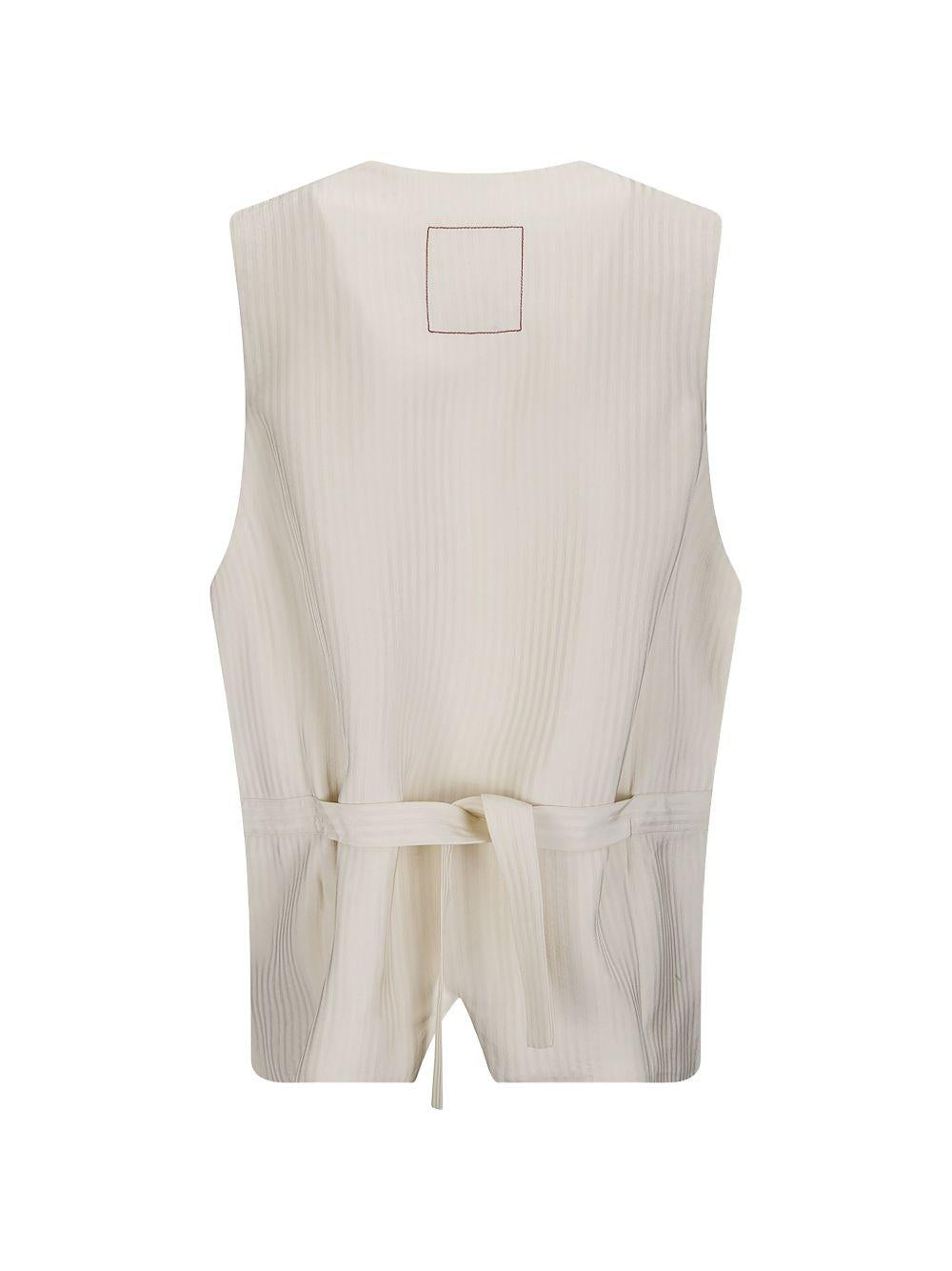 Gilet monopetto senza maniche UW6052 UW101 OFF WHITE UMA WANG