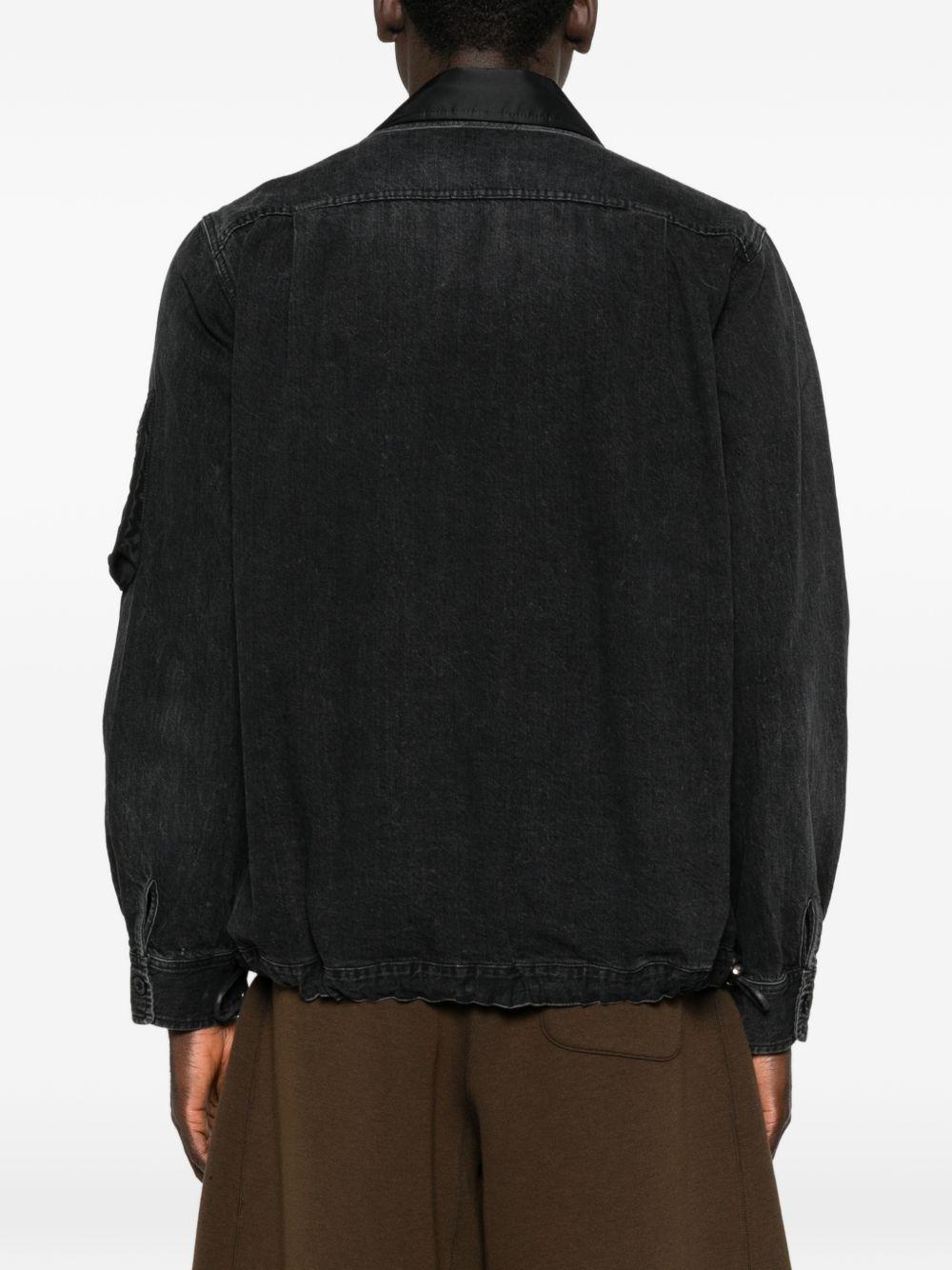 Black Nylon Twill Denim Jacket 2603928M 001 BLACK SACAI