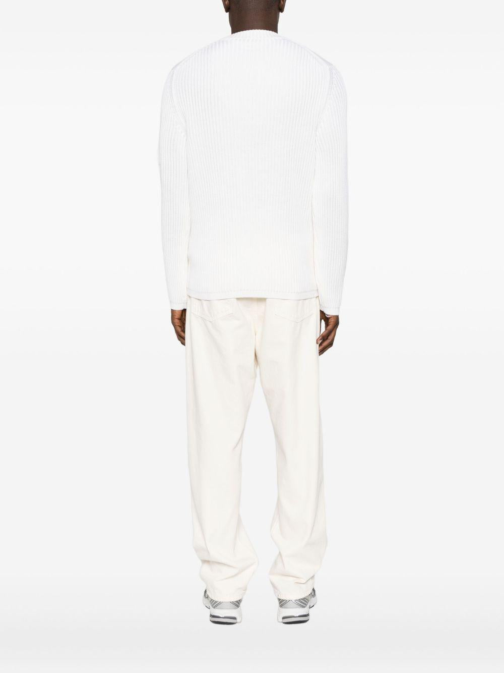 Re-Wool Crewneck Lens Sweater 19CMKN219A006595A 103 GAUZE WHITE CP COMPANY