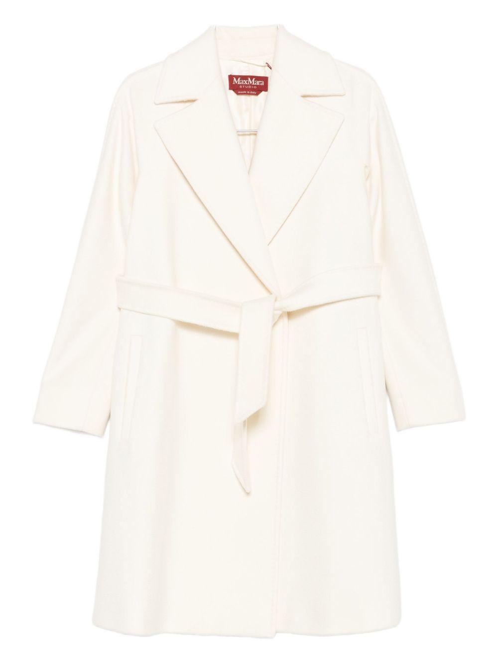 Cappotto a vestaglia in lana - Bianco DRAVENNAMM10587 001 BIANCO LANA MAX MARA STUDIO