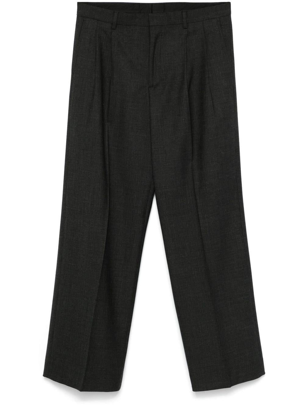 Wide Pleated Trouser - Antracite 41602 820 ANTRACITE SUNFLOWER