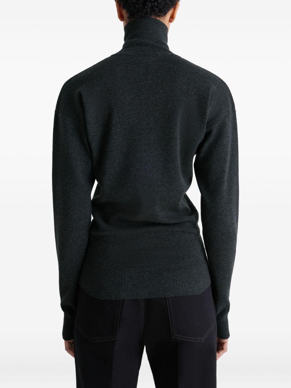 Buttoned Fitted Cardigan - Fine Wool TO1431LK1045 BK981 ANTRACITE MELANGE LEMAIRE