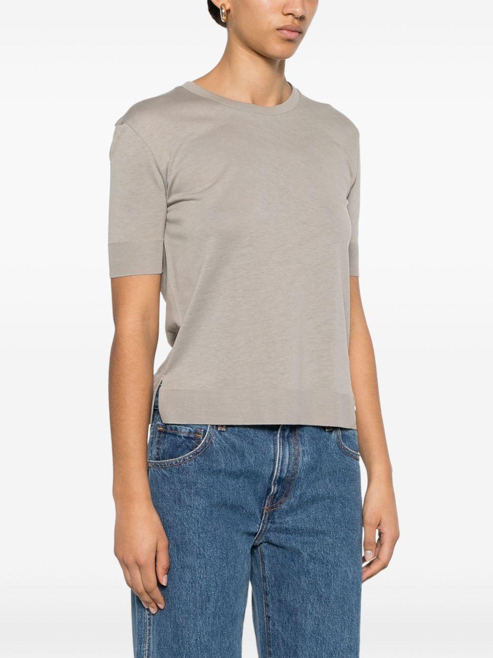 T-shirt in Glam Knit Effect JG000223D52056 2600 Tortora HERNO