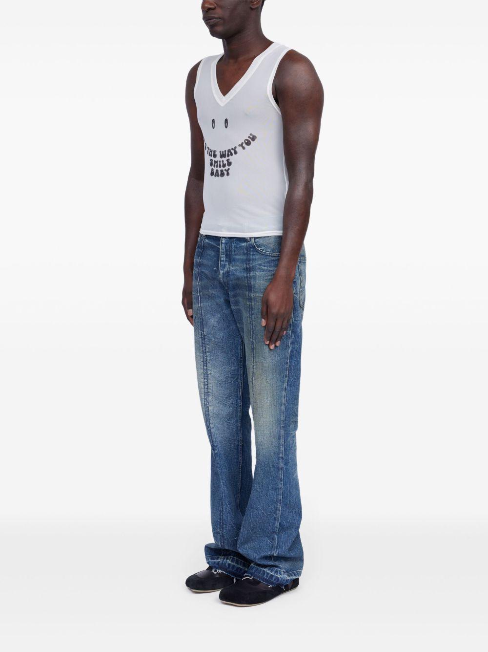 Top in tinta unita con stampa<BR/> SH2NL0014S24423 102 MM6 MAISON MARGIELA