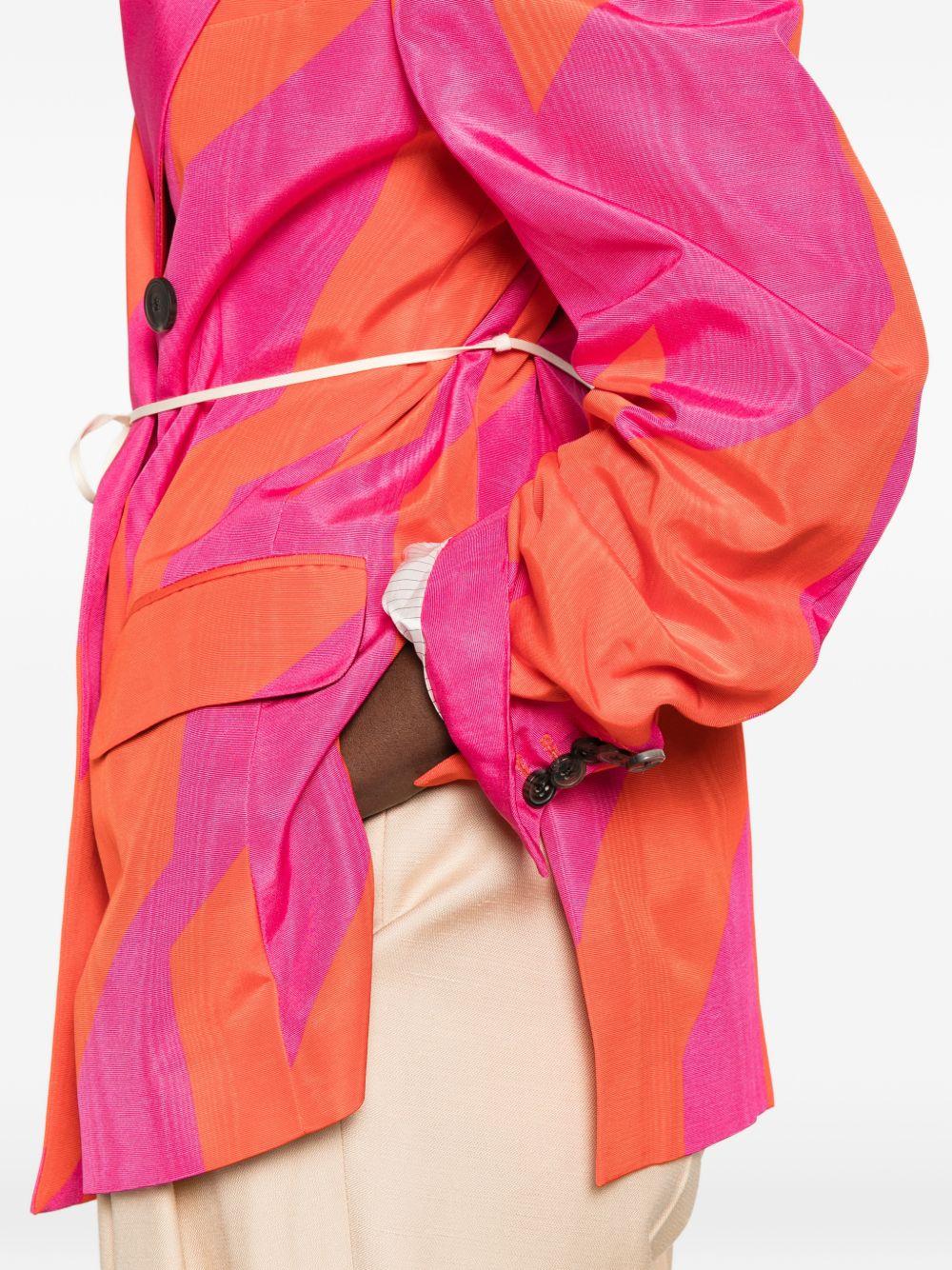 Double-Breasted Moiré Blazer BARRYSTABIS3073 304 FUCHSIA DRIES VAN NOTEN