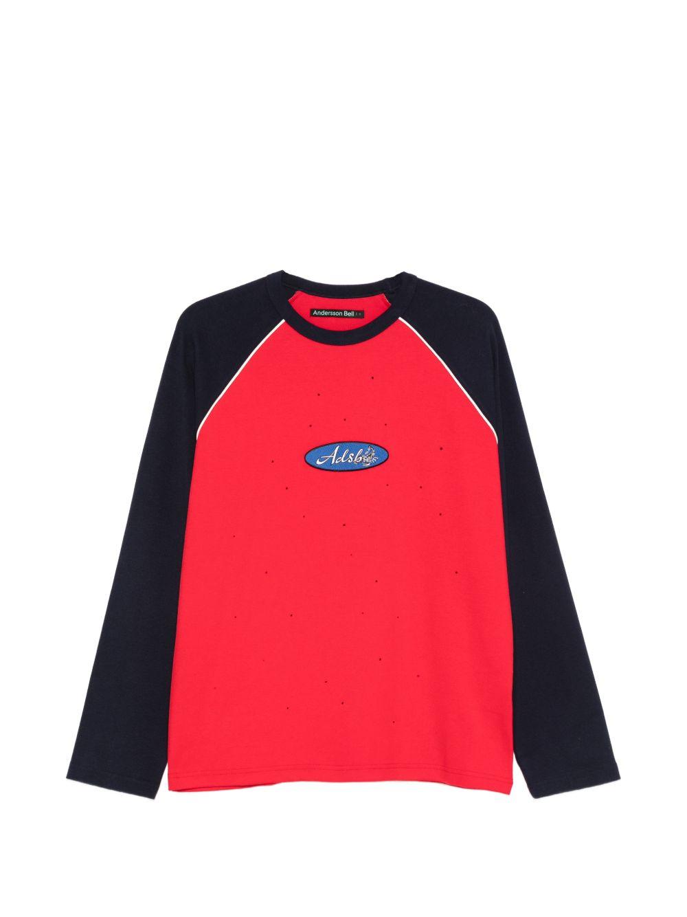 Logo Wappen Raglan L/S T-Shirt ATB1431M RED NAVY ANDERSSON BELL