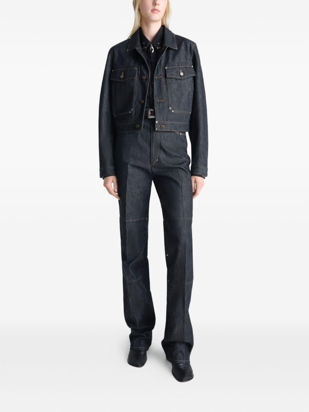 Cropped Blouson with Studs in Denim OW1233LD1061 BR965 SLATE LEMAIRE