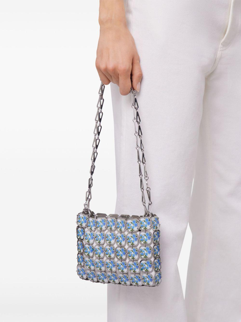 25PSS0494MET718 V473 FLOWERS SILVER RABANNE