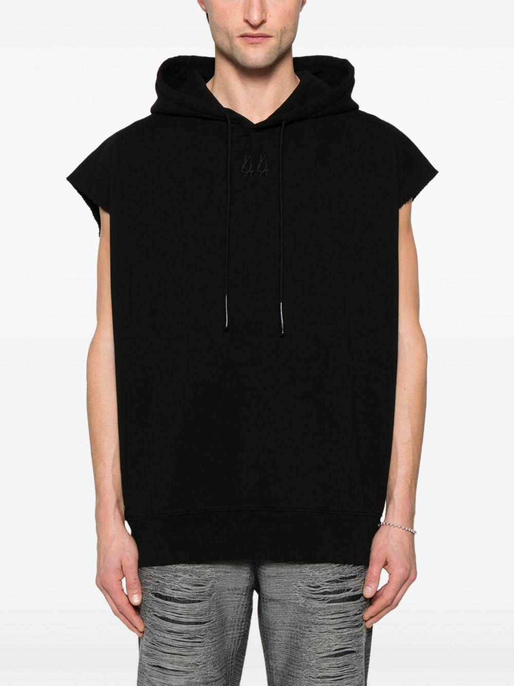 Classic Sleeveless Hoodie B0030578FA583 P396 BLACK WHITE 44 LABEL GROUP