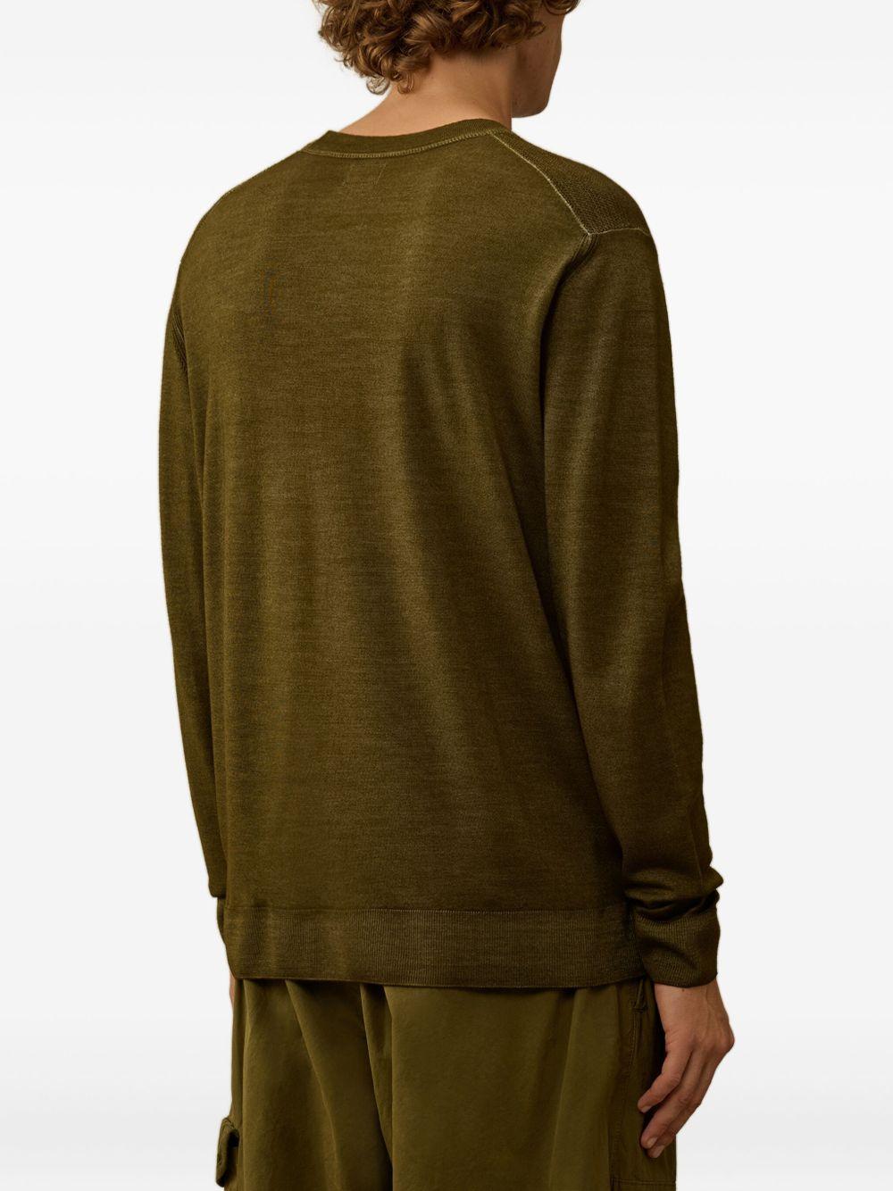 Merino Wool Crewneck Lens Sweater 19CMKN024A003247F 652 CAPERS CP COMPANY