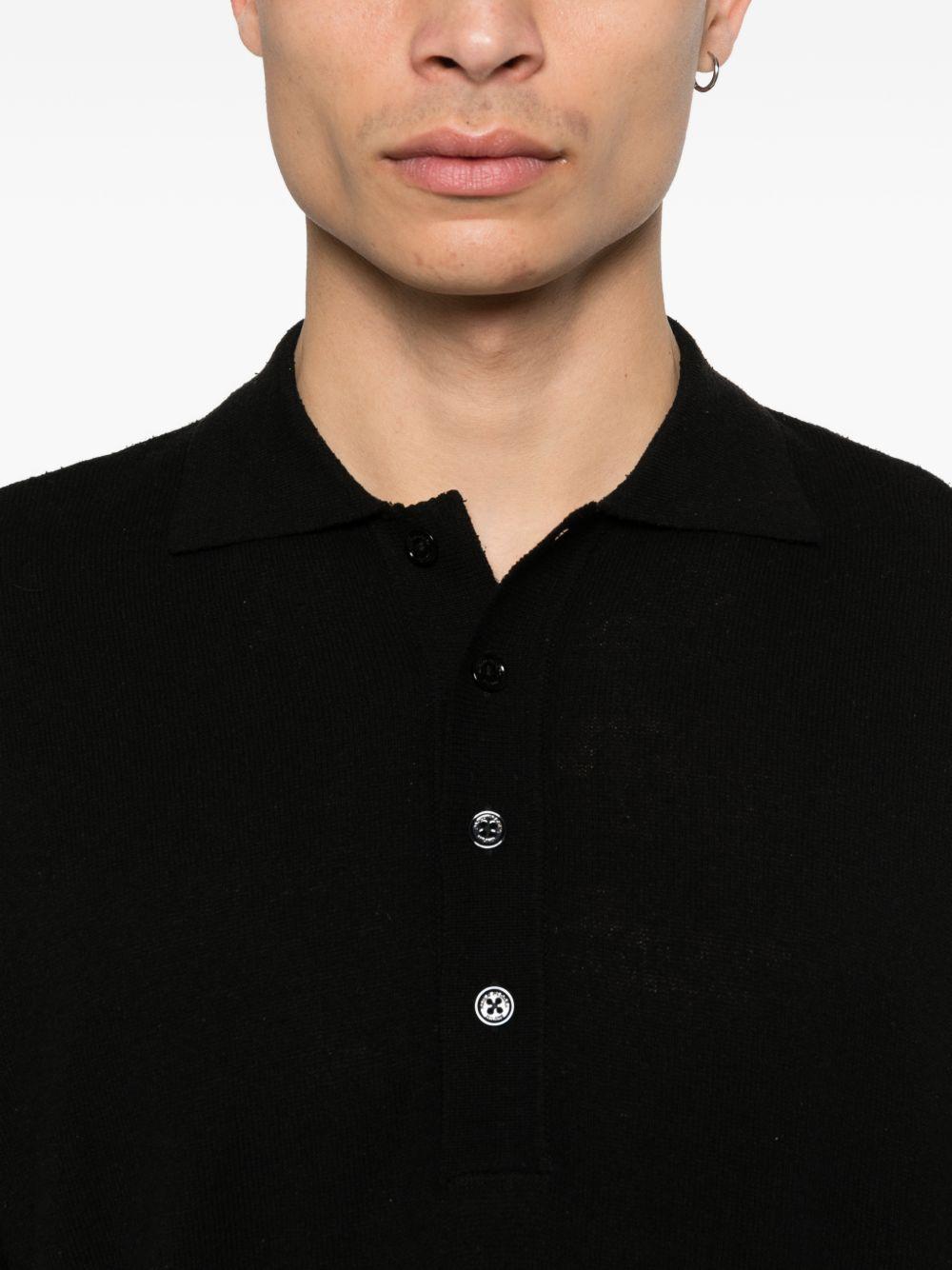 Diagonal Stitch Silk Polo Shirt A022F600 9000 PAOLO PECORA