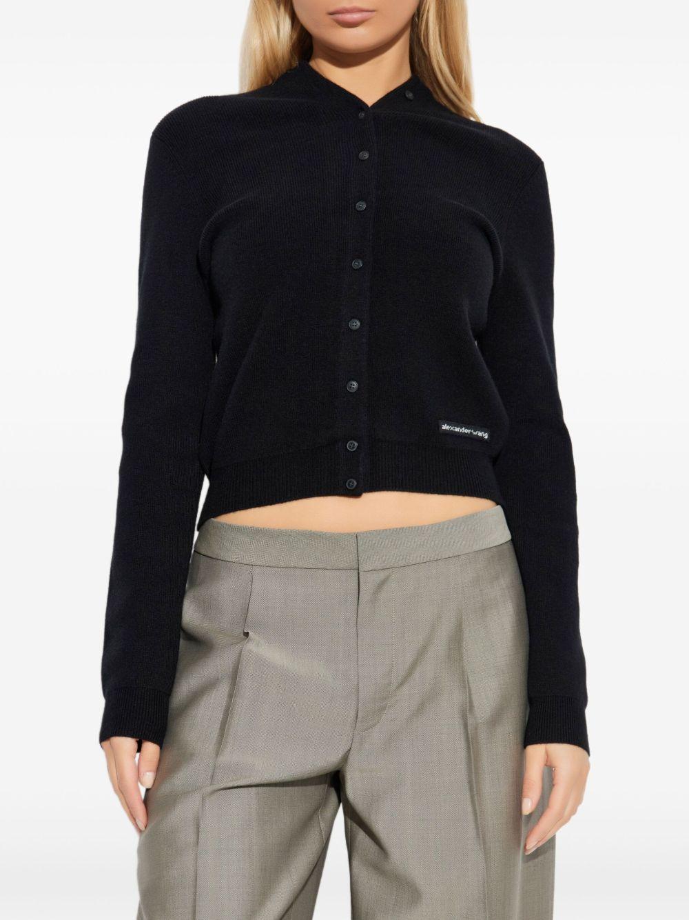 Cardigan Con Logo Frontale 4KC1263050 001 BLACK ALEXANDER WANG